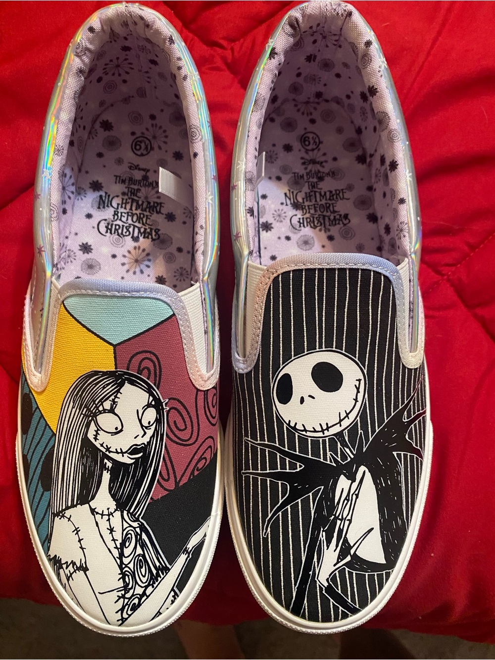 The Nightmare Before Christmas Kids Slip-On Shoes - Jack & Sally Graphic